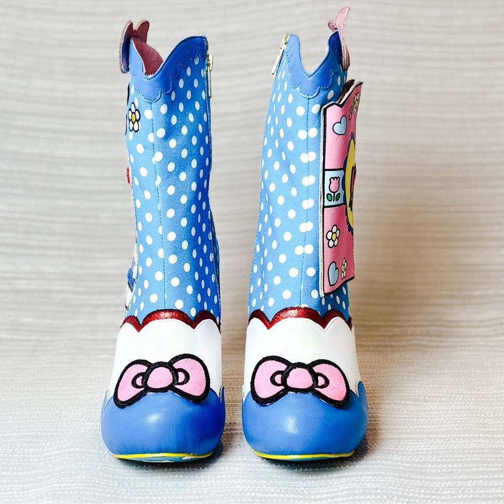Irregular Choice Hello Kitty Dress Up Character Heel Boots Size 39 Rare Collab - Picture 7 of 10